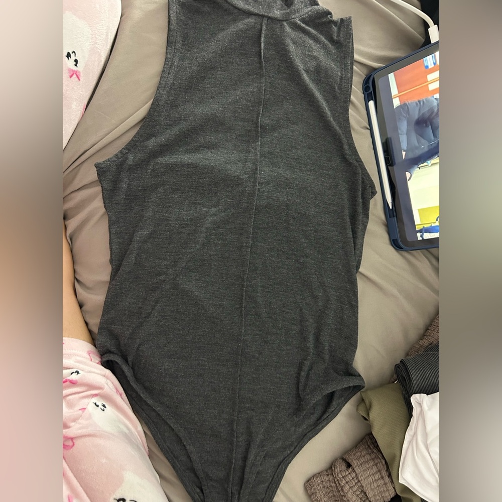 BRAND NEW Charcoal Gray Sleeveless Bodysuit